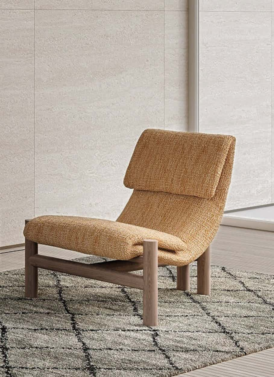 Frigerio Ada Lounge Armchair Yellow Upholstered