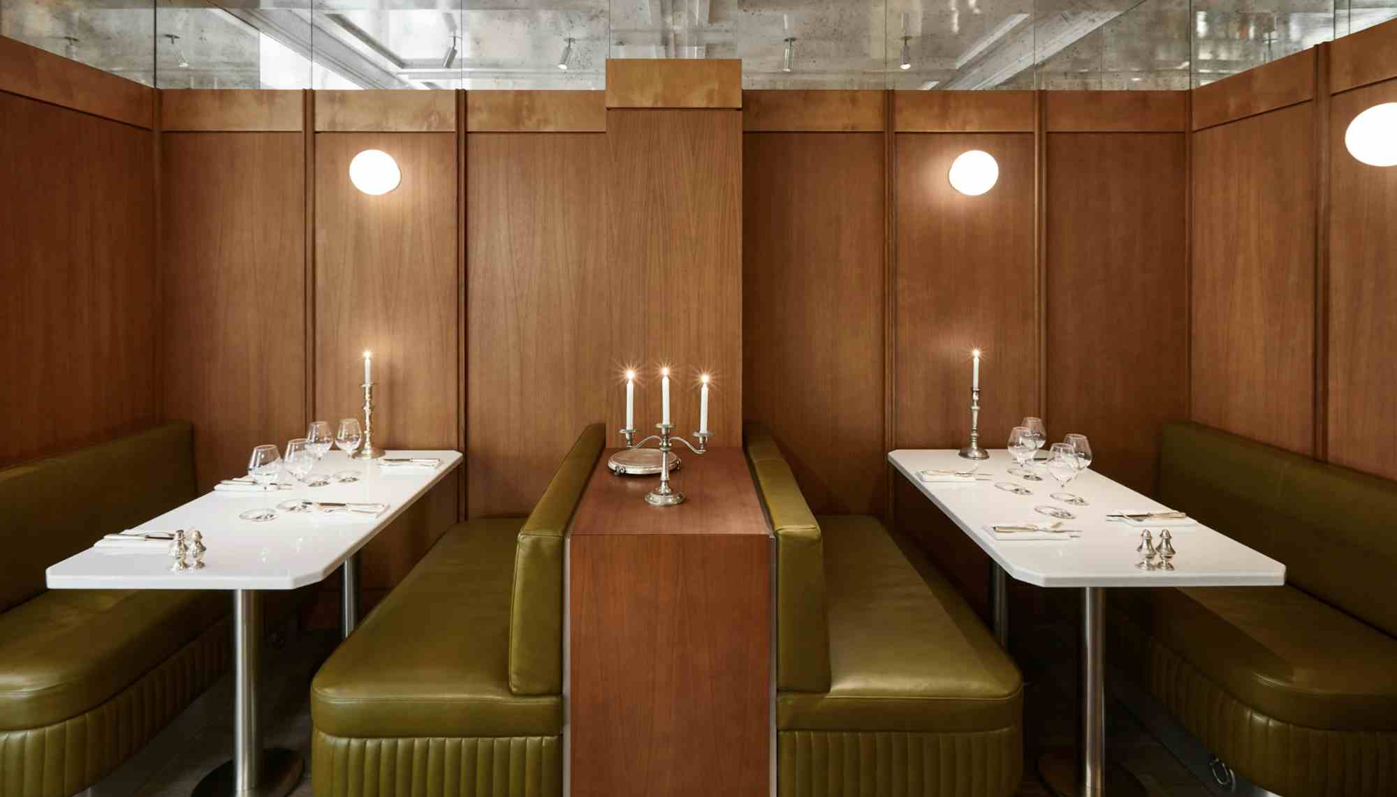 1970's-inspired restaurant, Abstinence, designed by Parisian studio Lizée-Hugot