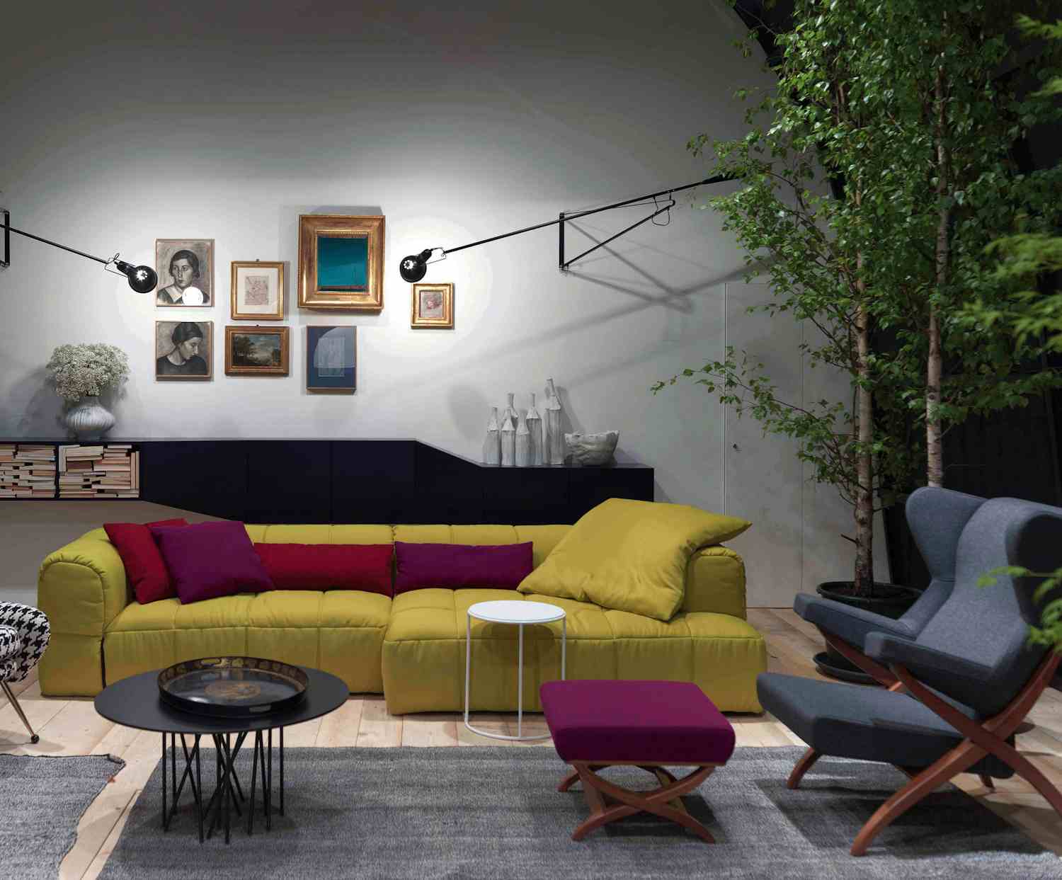 Arflex yellow strips sofa insitu haute living