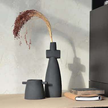 Faina design motanka set of vases black insitu haute living