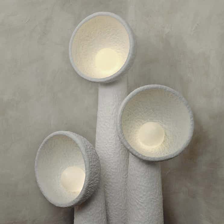 Faina design soniah small floor lamp white detail haute living