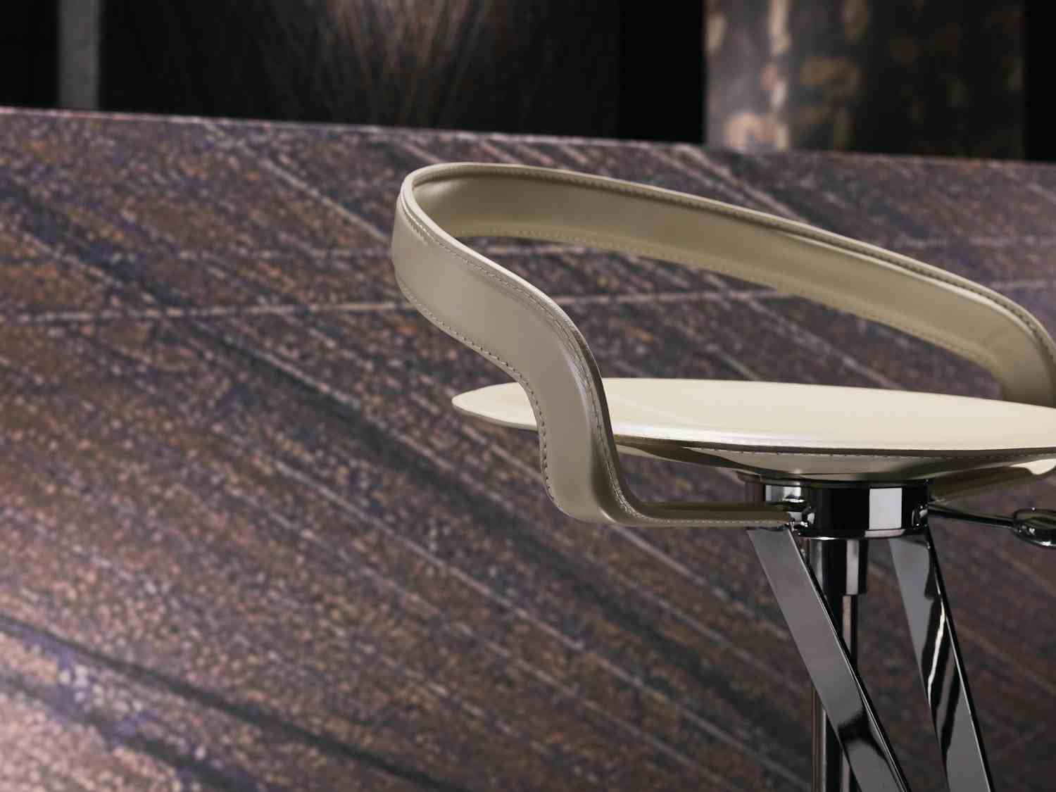 Fasem cayman stool upholstered detail haute living