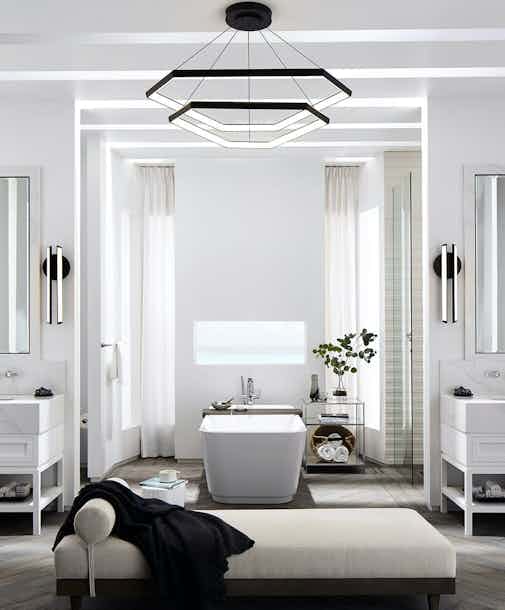 Studio endo ditri cascade dxc43 hanging light bathroom insitu haute living