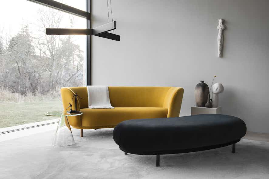 Massproductions dandy sofa insitu yellow haute living
