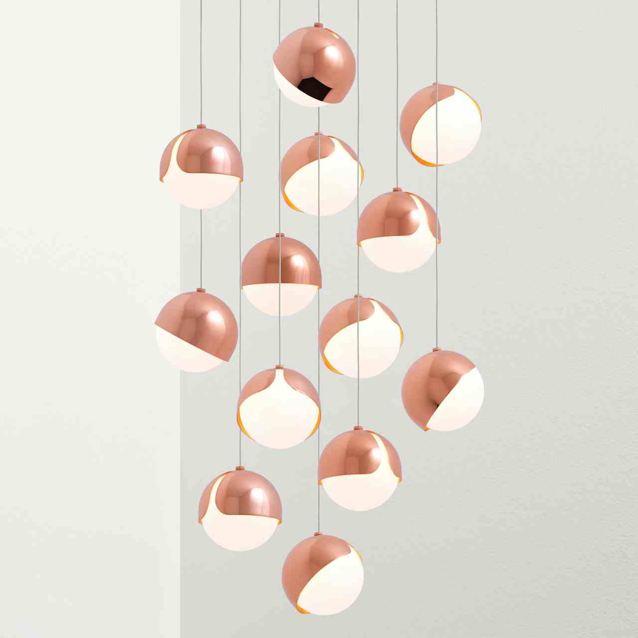 Anony ohm 13 chandelier copper on haute living
