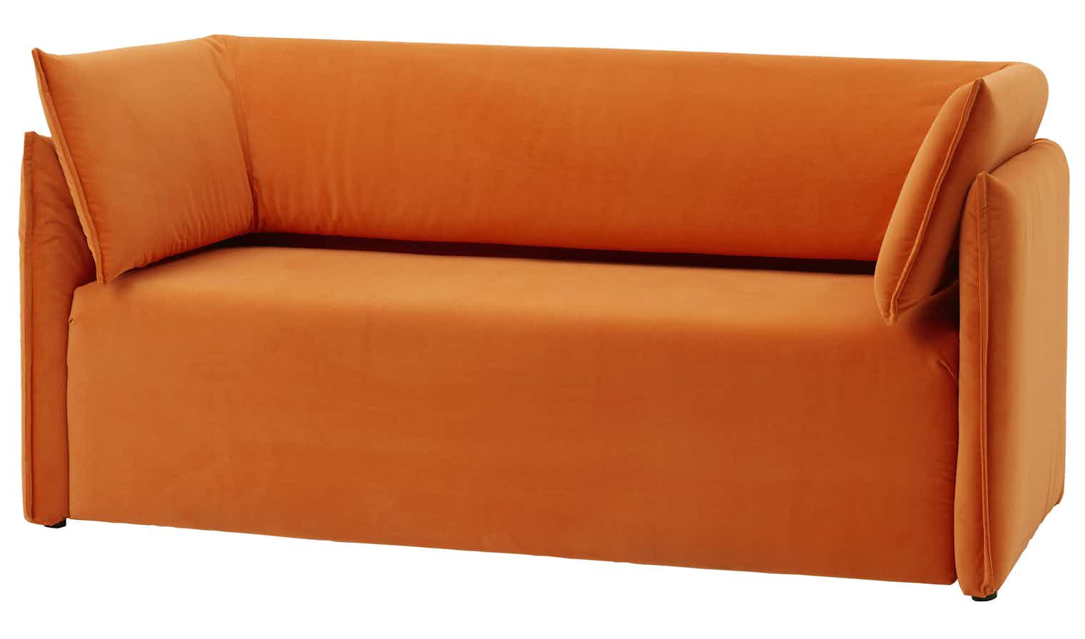 Articles furniture orange boxlike sofa haute living 2021 03 31 142611