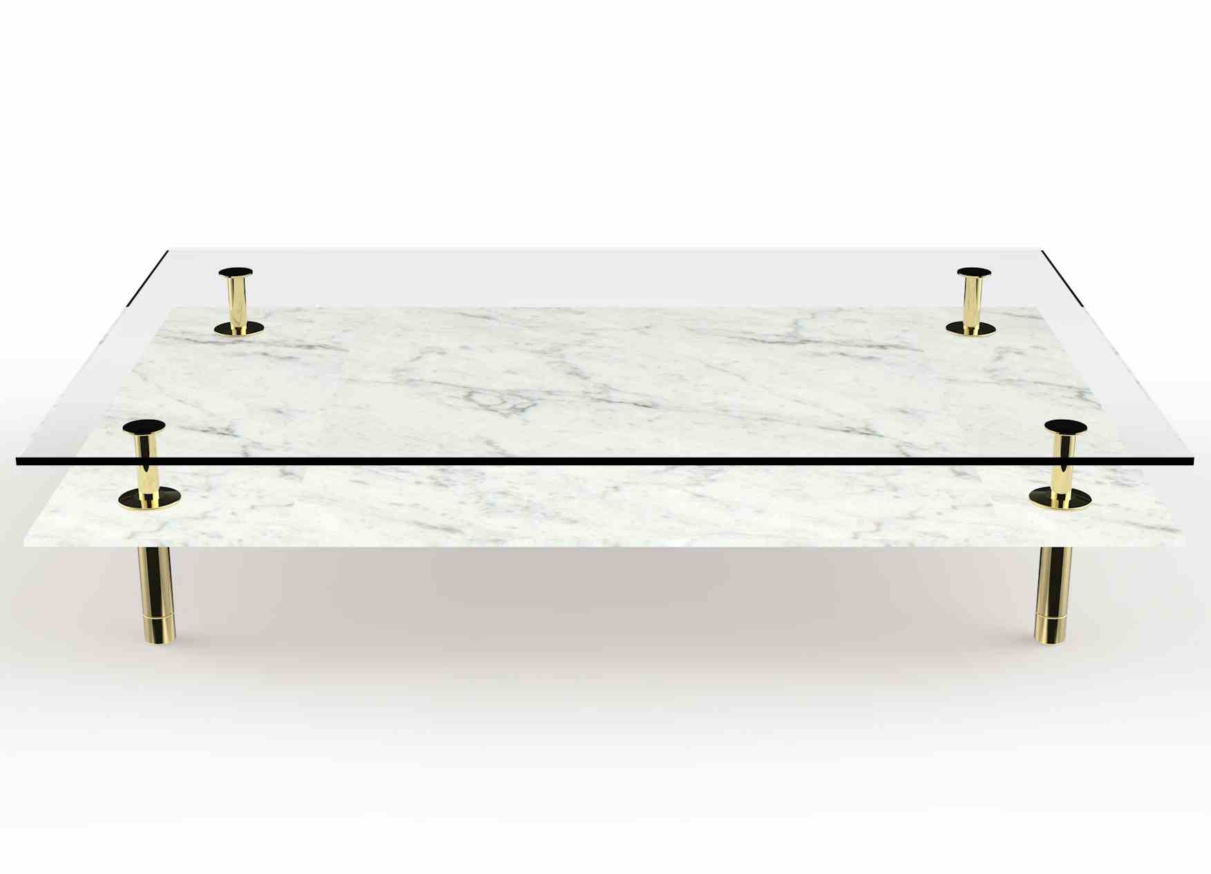 Ghidini 1961 legs coffee table white marble haute living