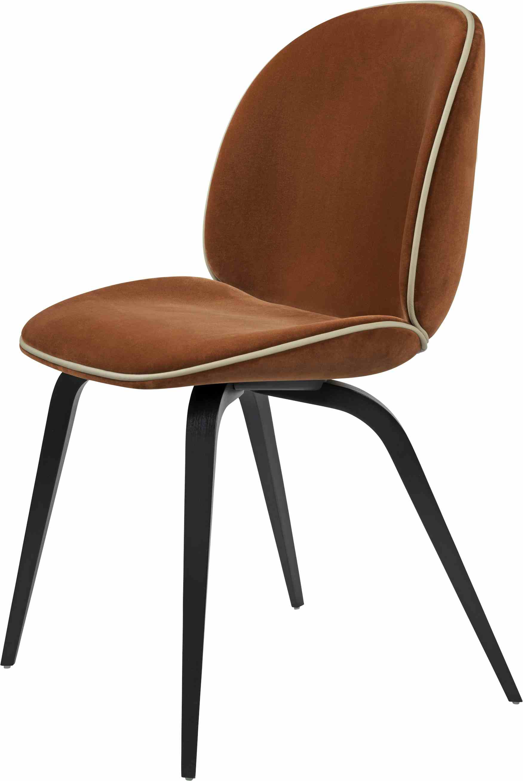 Gubi Beetle Chair Wood Red Front Haute Living