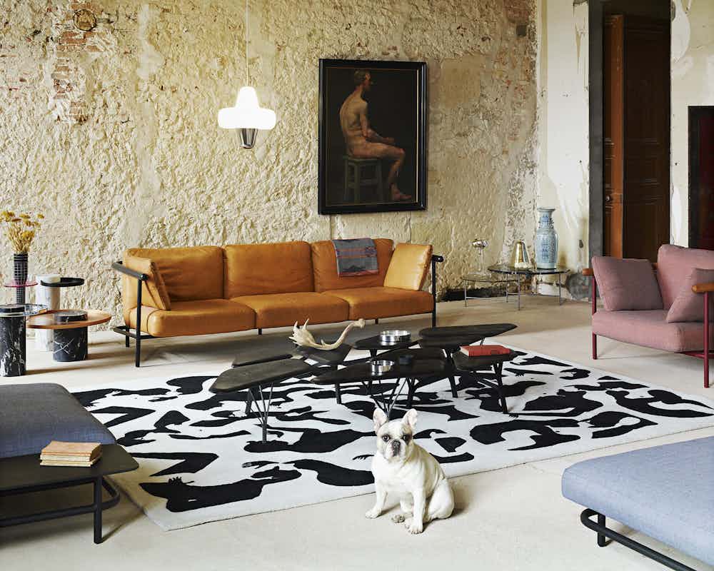 La chance furniture orgie rug living room haute living
