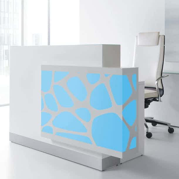Mdd furniture organic reception desk blue haute living