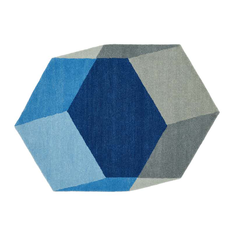 Puik design iso rug hexagon blue haute living