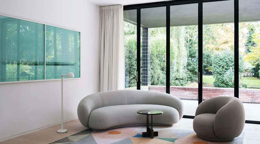 Tacchini julep sofa grey insitu haute living