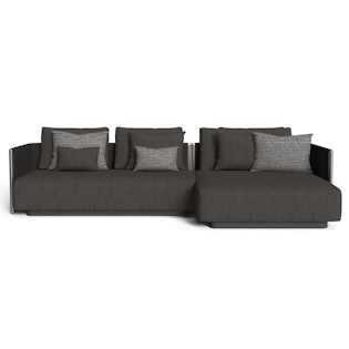 TALENTI divano chaise longue sinistro da esterni CRUISE ALU Collezione Icon  (Graphite / Dark grey - Tessuto e alluminio verniciato) 