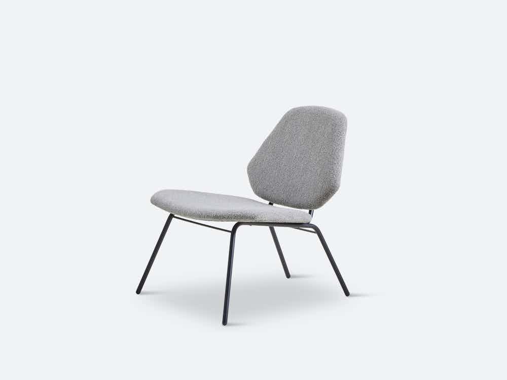 Woud furniture lean lounge chair alpine grey haute living