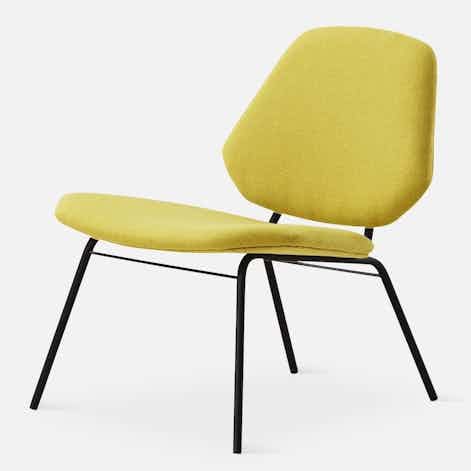Woud furniture lean lounge chair yellow haute living